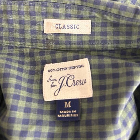 J.Crew Men's Green Classic Plaid Checkered Long Sleeve Button Down Shirt Top M - Picture 3 of 3